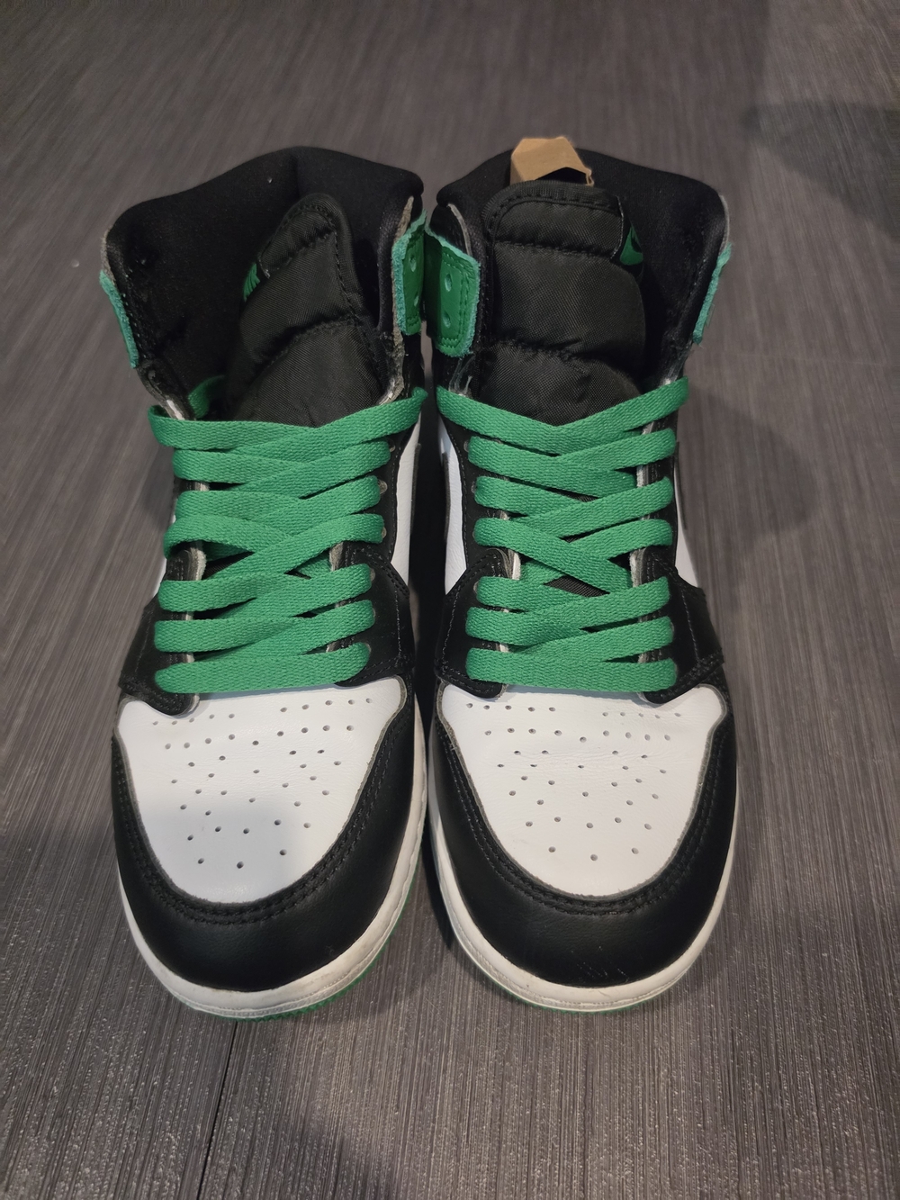 Nike Kids Black, White & Green High-Top Sneakers